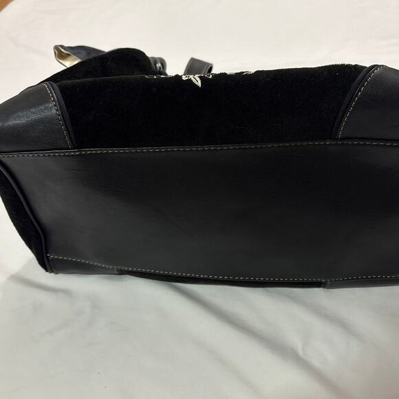 Vintage Y2K Juicy Couture Daydreamer Bag Tote Purse Black Charm Velour Shoulder - Picture 16 of 16